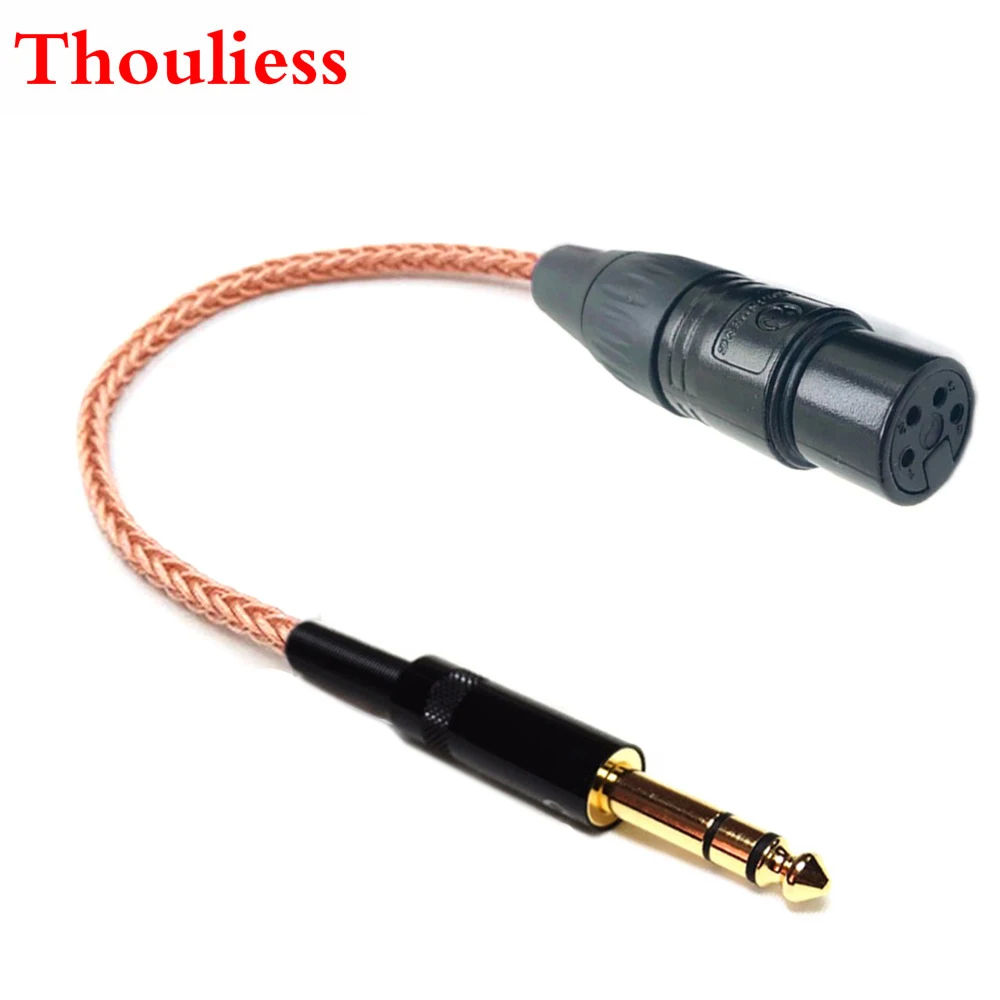 

Thoulies HIFI Single Crystal Copper 6.35mm TRS 3pin Male to 4pin XLR Balanced Female Audio Adapter Cable 1/4 6.35mm to XLR