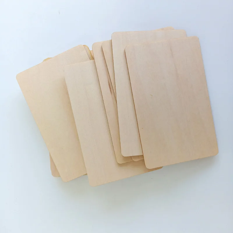 Wooden 10Pcs NFC 213 NFC 216 RFID Maple Blank Digital Business Card DIY Crafts Laser Engraving New Materials