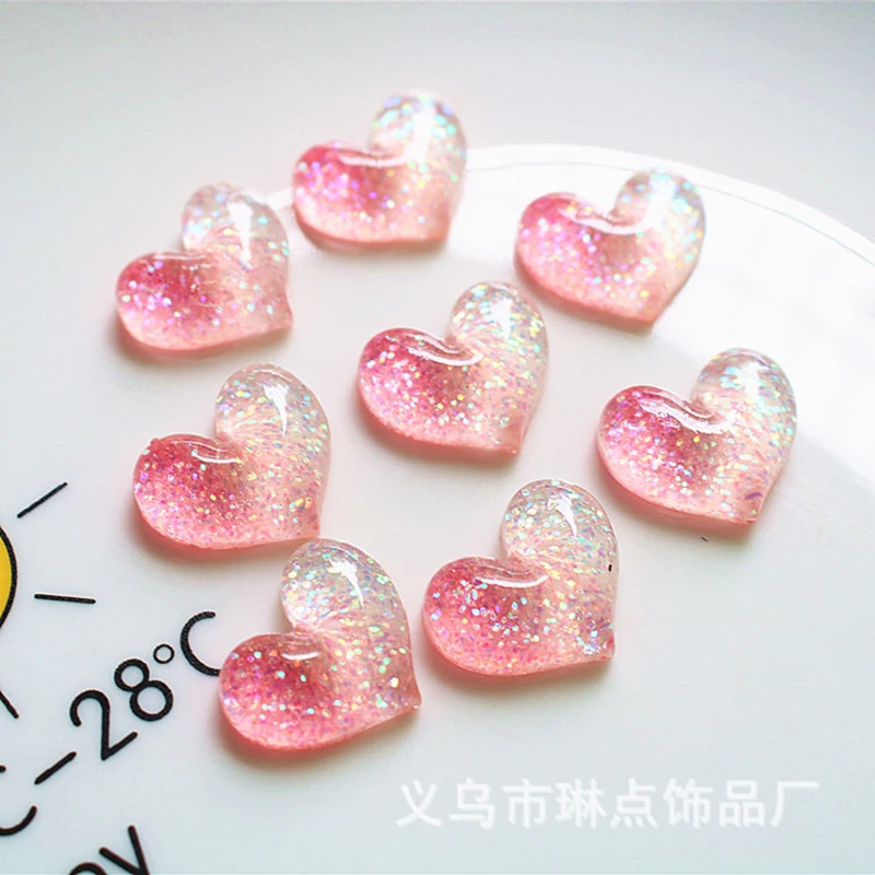 10pc Gradient Color Heart Shape Crystal Resin Mold DIY Hairpin Accessories Car Driver License Patch For Jewelry Making Tools