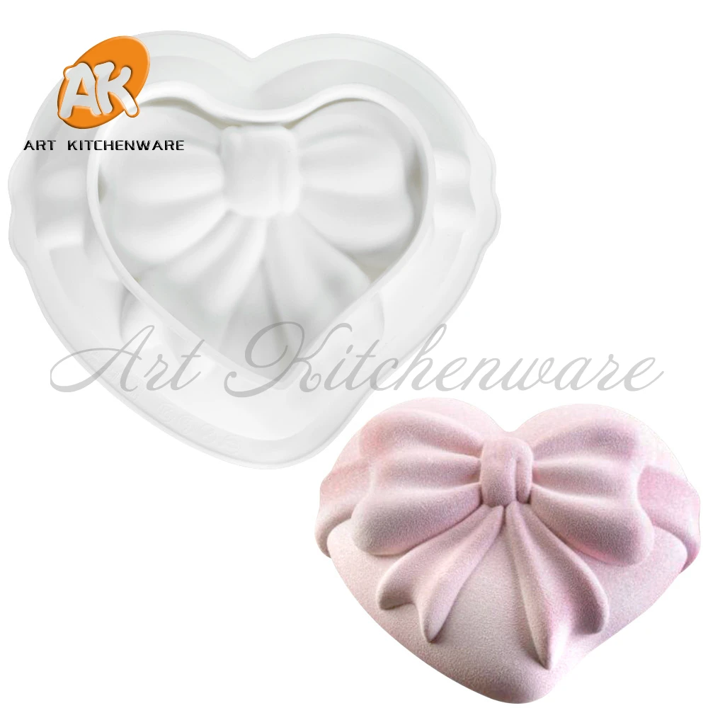 Węzeł wzór serca silikonowe formy do musu DIY dekoracje czekolada Sugarcraft glina polimerowa rzemiosło 3D formy narzędzia kuchenne — zdjęcie 4