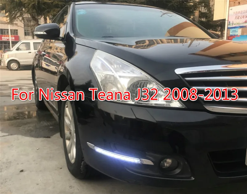 

Светодиодный дневный ходовой светильник для Nissan Teana J32 2008 2009 2010 2011 2012 2013, желтое реле поворотов, Водонепроницаемый Автомобильный светодиодный ДХО 12 В