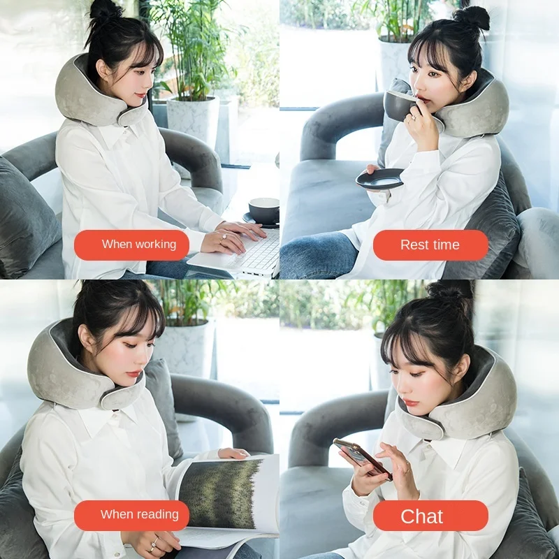 Multifunctional U-shaped Massage Pillow Portable Shoulder and Neck Massager Outdoor Home Car Relaxing Massager  Car Neck Pillow