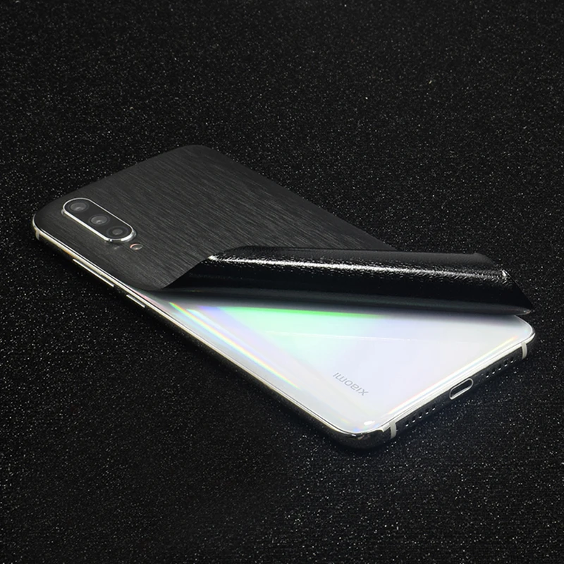 High Simulation Metal Brushed Phone Back Paste Sticker For XIAOMI Mi 10 Pro 5G 9 CC9e Mi8 SE MIX 3 2S Redmi K20 30 Note 8 Pro 7
