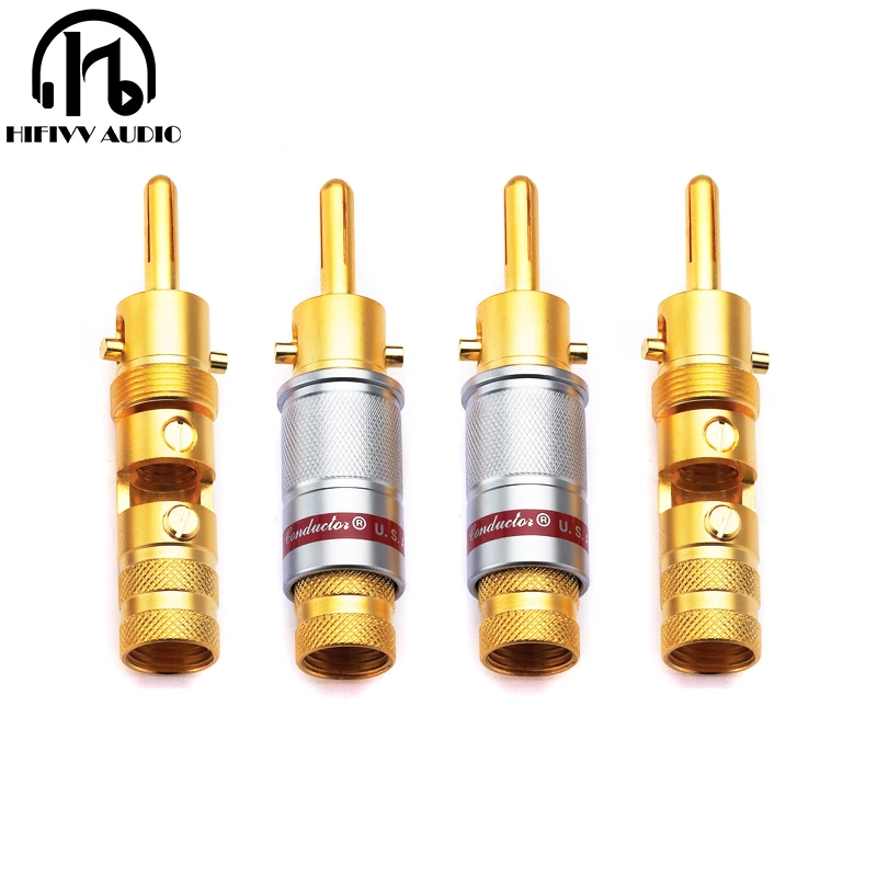 

Hi END Speaker banana plug for Amplifier audio Banana Connector high quality Copper CMC 0600-WF speaker Connector 4PCS 9mm hole