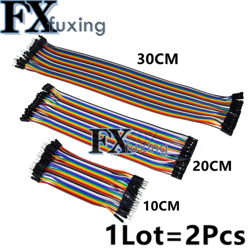 2PCS 40PIN Dupont Line 10CM 20CM 30CM Male to Male + Female to Male and Female to Female Jumper Wire Dupont Cable DIY KIT