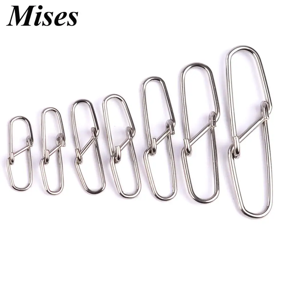 

Mises 5PCS Silver Stainless Steel Strong Lure Diamond Snap 0# 1# 2# 3# 4# 5# 6# Fishing Lure Special Connector Wobbler