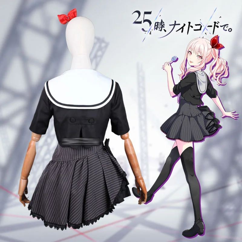 Akiyama Mizuki Cosplay Black Cake skirt Game Project Sekai Women's Costume suit A