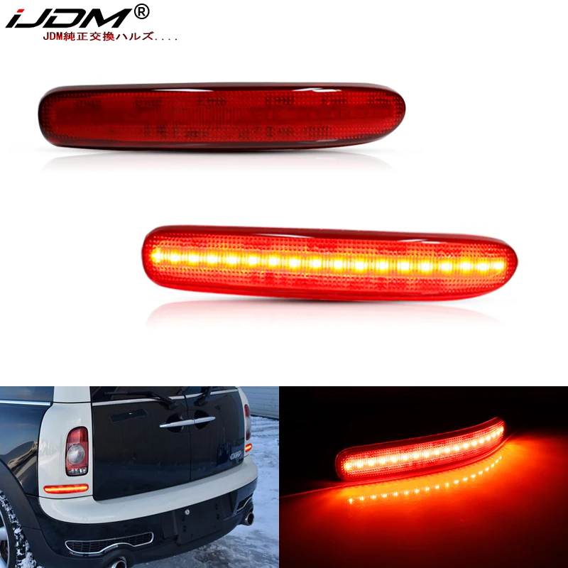 

iJDM For BMW Mini Cooper Clubman R55 LED Bumper Reflector Lights Function as Tail,Brake & Rear Fog Lamps and Turn Signal Light