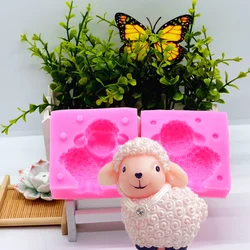 Cute 3d Sheep Silicone Mold Kitchen Baking Tool Resin DIY Cake Chocolate Fondant Moulds Pastry Dessert Lace Decoration Supplies