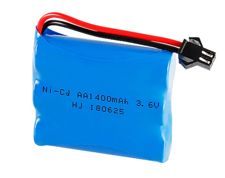 3.6V 1400mah NiCD Battery AA 3.6V Battery Pack For RC Toy Car GUN TANK Trucks Trains Boats 2pcs/lot