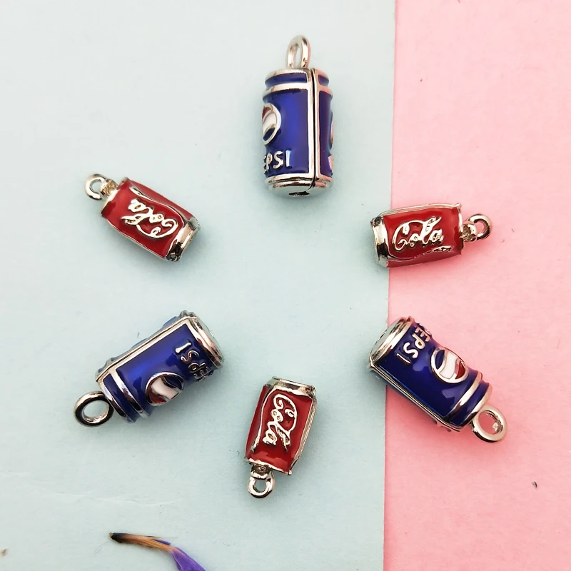 10pcs 3D Cola Drink Bottle Enamel Charms Drop Oil Alloy Pendants Beverage Floating DIY Earring Bracelet Jewelry Accessory YZ748