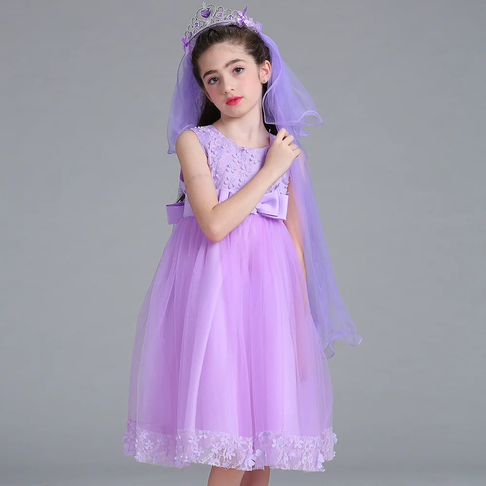 

Flower Vintage Embroidery Baby Girls Dress Opening Ceremony Clothing Tutu Party Elegant Wear Girls Princess Dress Kids Vestidos