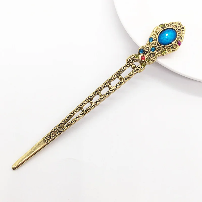 1 قطعة الكريستال معدن الشعر عصا Vintage دبوس الشعر بسيطة اكسسوارات Vintage دبوس الشعر للنساء مأدبة الشعر مجوهرات