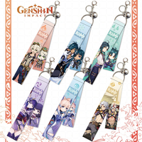 20 Types Genshin Impact Lanyard Keychain Gorou Zhongli Xiao Kaedehara Kazuha THOMA Streamer Pendant Keyring Bag Pendant Gifts