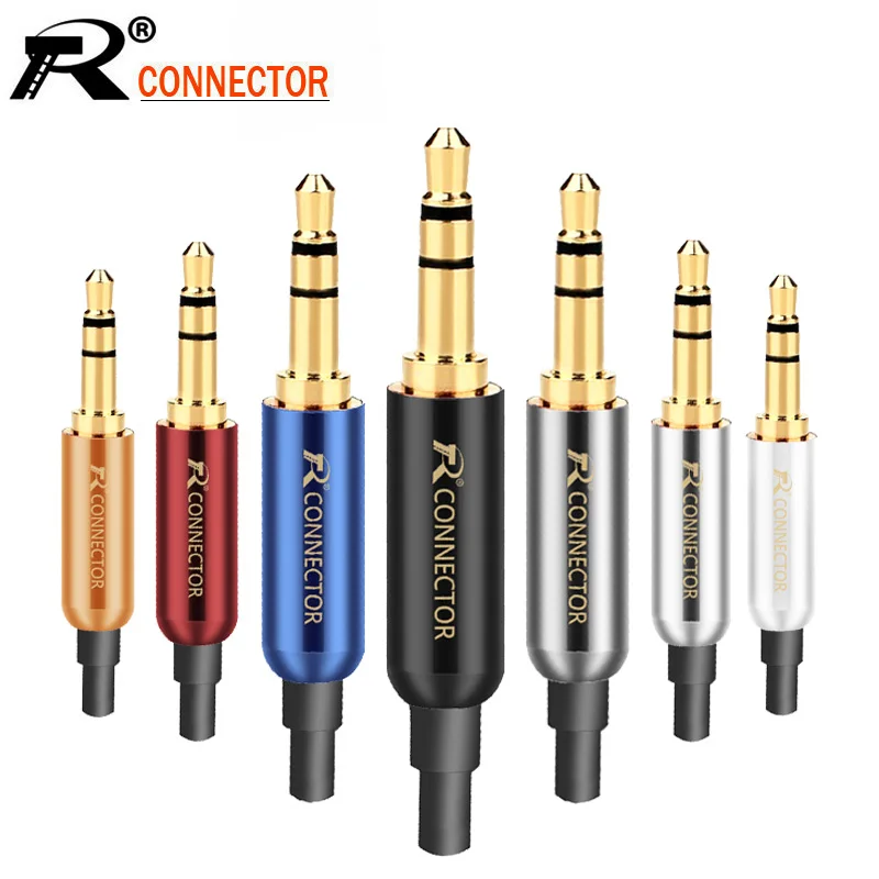 

100pcs/lot Copper Audio Jack 3.5mm 3 Poles Stereo Connector Gold Plated Earphone Jack 3.5mm Male Plug with Tail plug