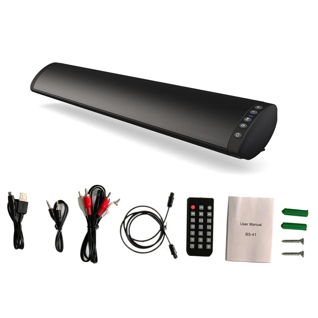 20W TV Soundbar for Home Cinemas P Wireless Bluetooth Speaker Super Bass Stereo Speaker C with RCA Optical Auxiliary Cable