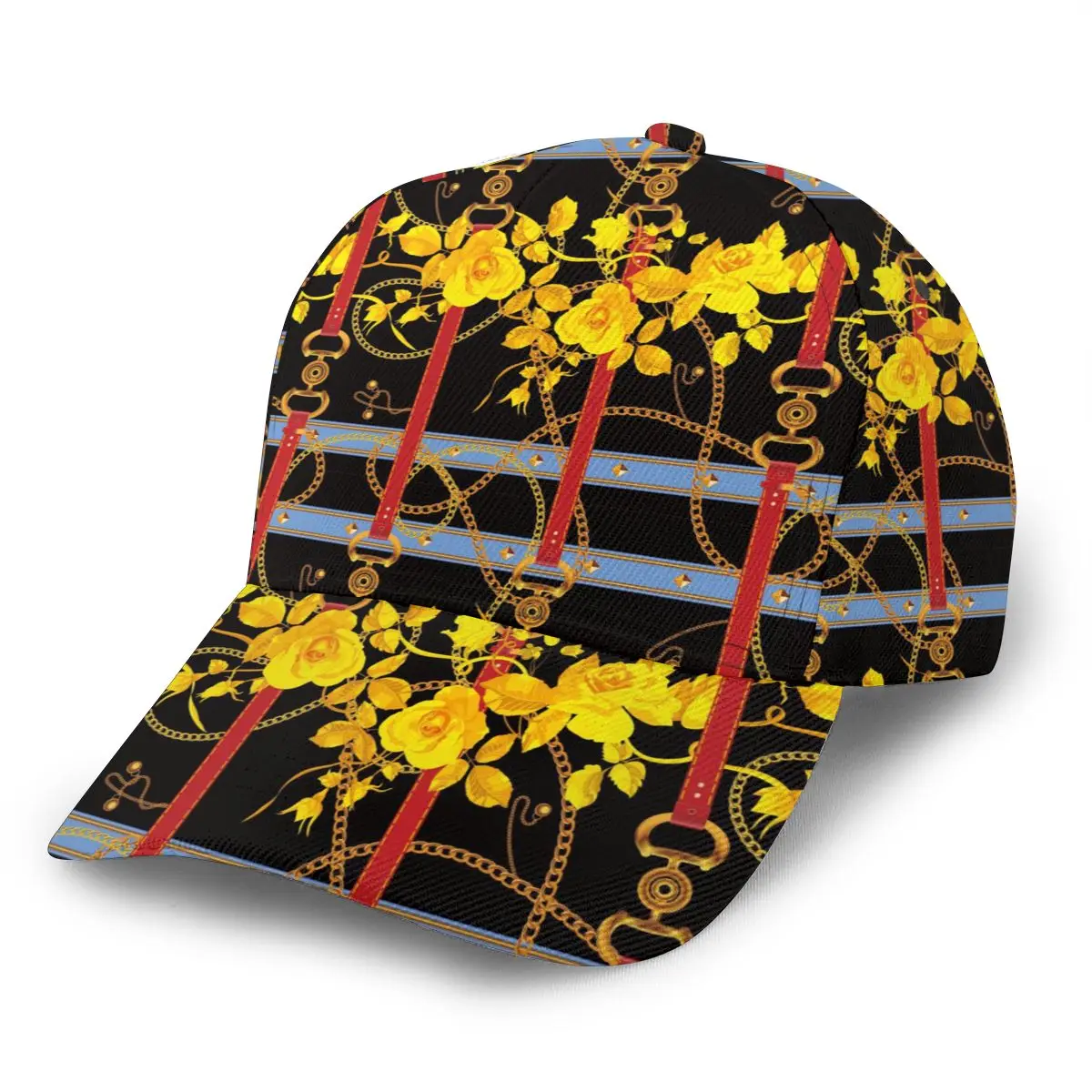 

NOISYDESIGNS Golden Flowers Pattern Retro Baseball Cap Women Snapback Adjustable Woman Baseball Hat Snapback Hat Custom Printed