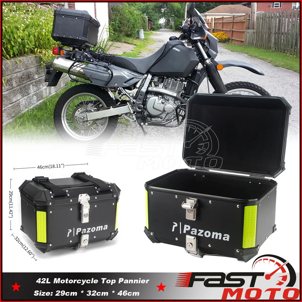 

Aluminum 42L Motorbike Top Case Tail Box Storage Luggage Pannier W/ Quick Release Mount Kit for BMW R1200GS F800 F700 F650 GS