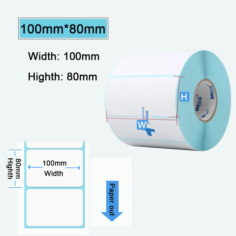 100มม.1ม้วนความร้อนป้ายสติกเกอร์กระดาษซูเปอร์มาร์เก็ตราคา Blank Barcode Label พิมพ์โดยตรงกันน้ำอุปกรณ์พิมพ์