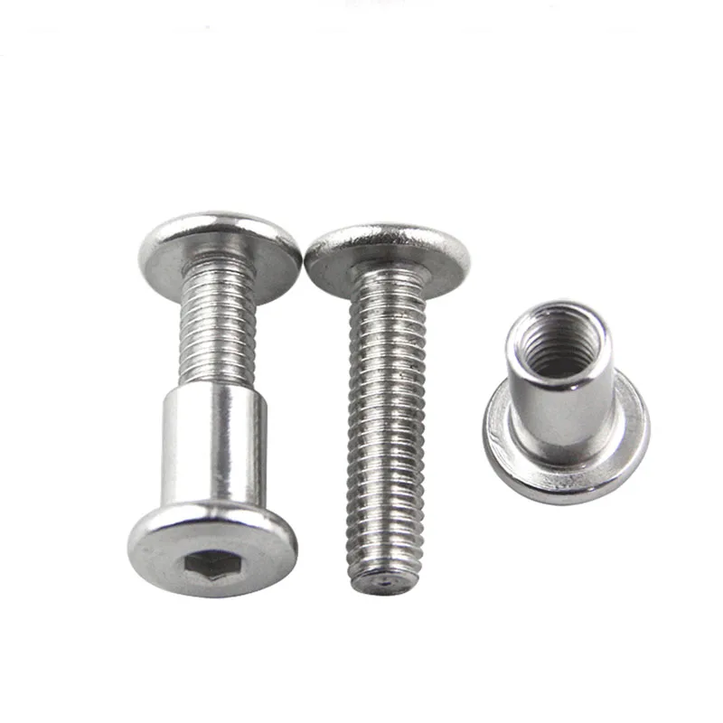 M6 Flat Head Set Screw Hex Socket Fastener Children's Bed Furniture Chair Table Cabinet Fittings Combination Connecting Bolt