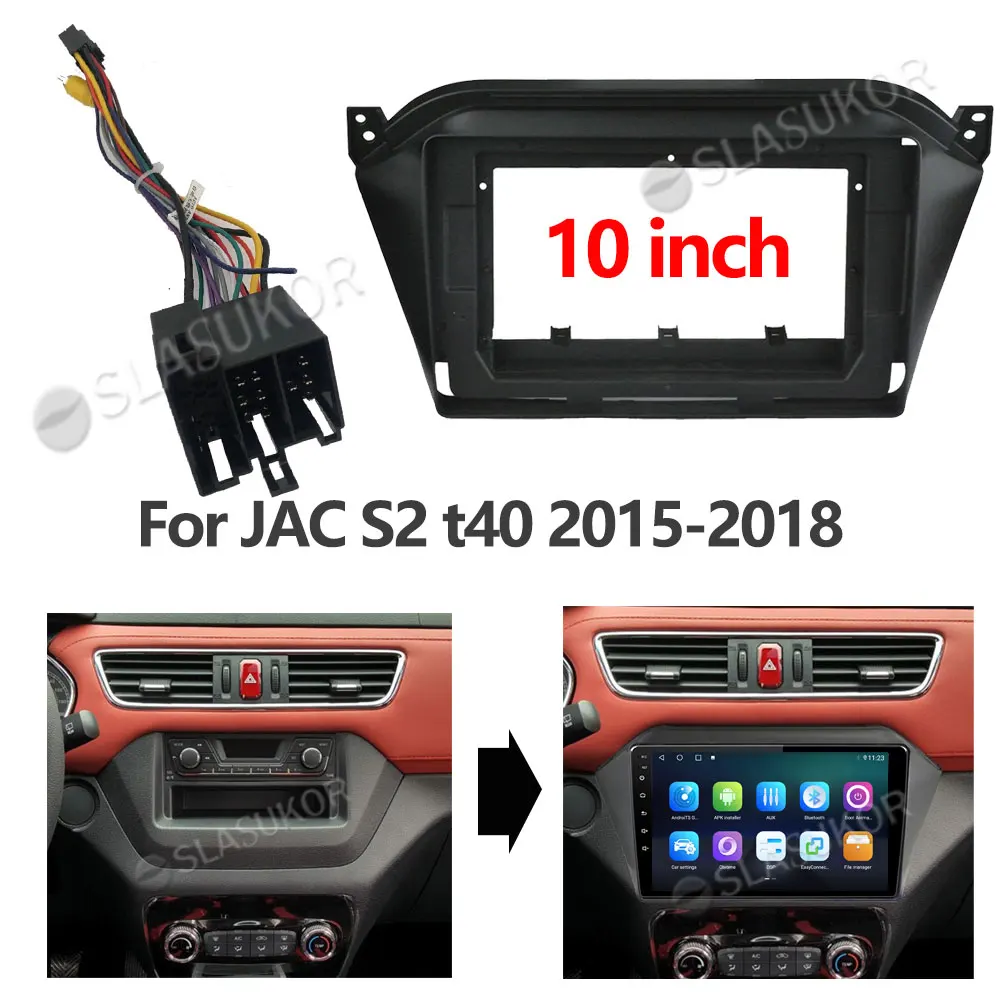 

Для JAC S2 t40 2015 2016 2017 2018 кабель платы управления CANBUS работы стерео панель приборной панели установка DVD рамка 10 дюймов 2din