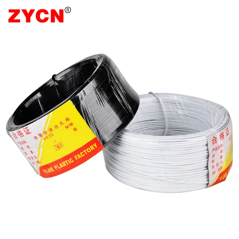 1 Roll Plastic Coated Iron Wire Twist Ties Cable Organizer Plant Vines Line Management 0.55/0.75mm Round/Flat Type Wrap Colored