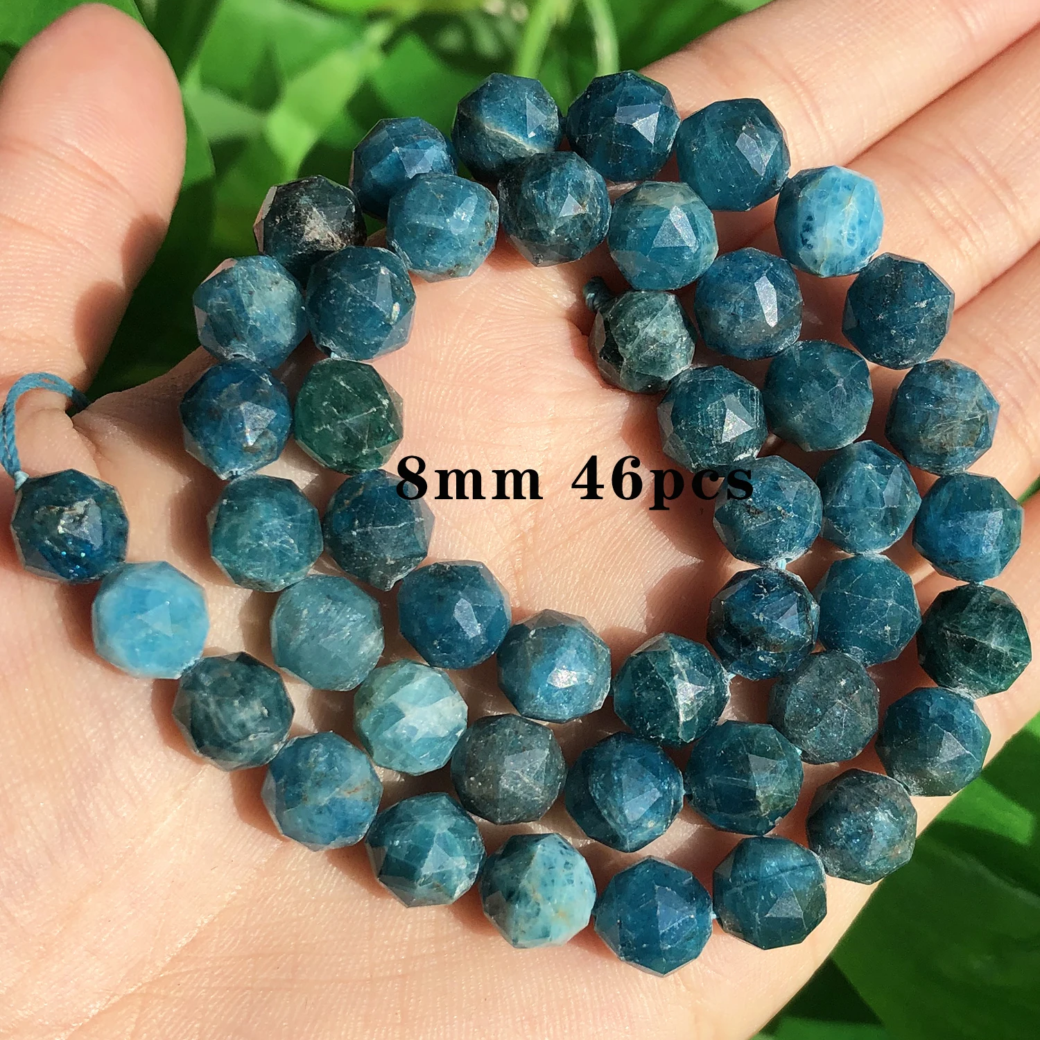 Natuursteen Blauwe Apatiet Gem Kralen Ronde Onregelmatige Facet Rondelle Losse Kralen Voor Sieraden Maken Diy Armbanden Accessoires