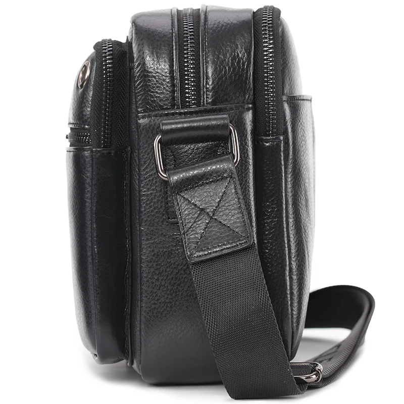 Genuine Leather Shoulder Bag for Men High Quality Messenger Bag Male Travel Tablet Real Cowhide Leather Crossbody Handbag Bags