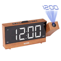 Projection Radio Alarm Clock LED Digital Desk Table Watch Snooze Function Adjustable Projector FM Radio with Sleep Timer