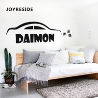 JOYRESIDE Personalized Name Wall Decal Little Car Track Wall Stickers Vinyl Design Kids Boys Bedroom Wall Decoation Decaks WM