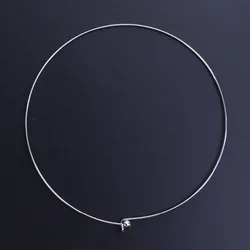 1PC 304 Stainless Steel Collar Choker Necklace  Round With Removable Ball End Cap Handmade DIY Jewelry 45cm long