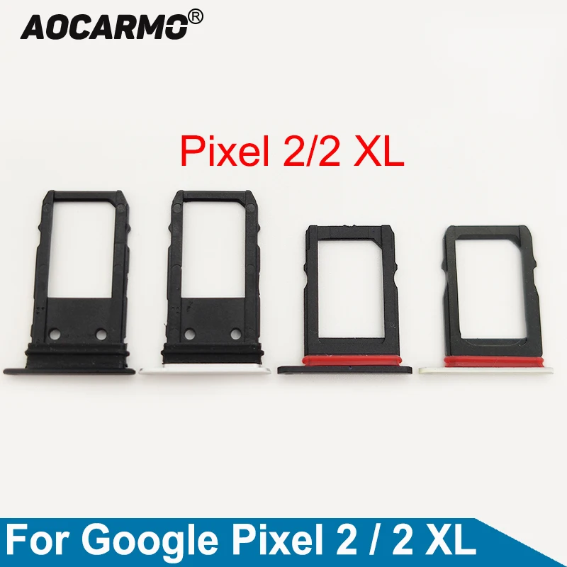 

Aocarmo Black / White For Google Pixel 2 / 2 XL 2XL Sim Card Tray SIM Slot Holder Replacement Parts