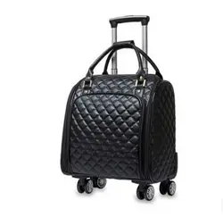 18 Inch frauen tragen auf hand gepäck tasche Roll Koffer Roll gepäck tasche frauen reise Trolley Taschen räder rädern koffer