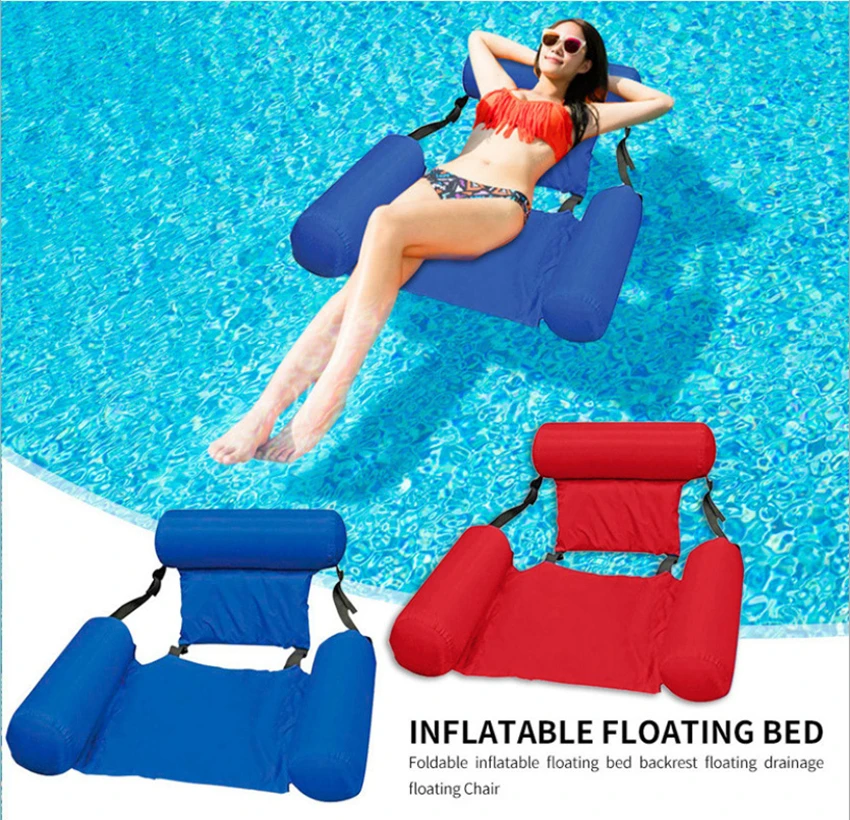 1Set Water Recreation Lounge Chair Floating Bed Sofa Foldable Row Swimming Pool Tool