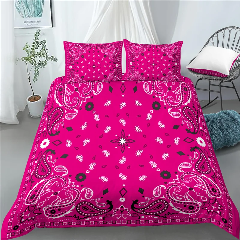 

Home Living Luxury 3D Paisley Bandana Print 2/3Pcs Soft Duvet Cover and PillowCase Kids Bedding Set Queen and King EU/US/AU Size