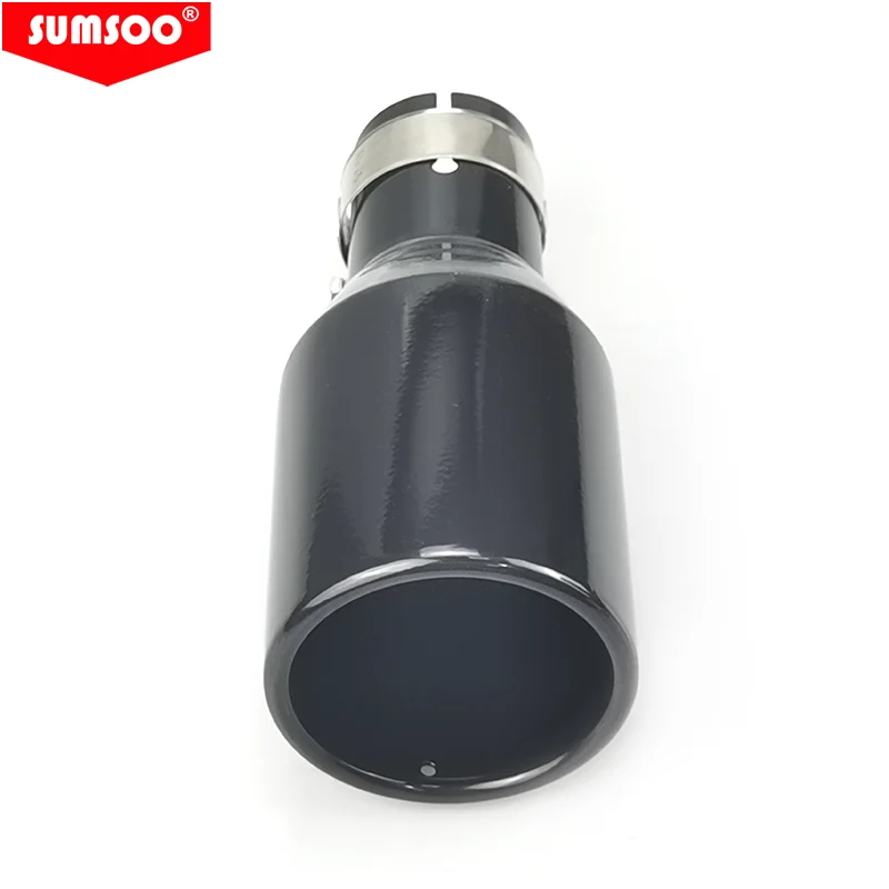 حقيقي SUMSOO 1 قطعة احدث اسلوب الفولاذ المقاوم للصدأ نظام العادم العالمي نهاية الأنابيب + سيارة العادم تلميح لشركة فولكس فاجن أودي بنز BMW بورش #5