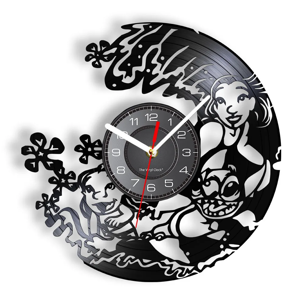 Cartoon Movie Decorative Wall Clock Sea-maid Comic Wall Watch Made Of Real Vinyl Record For Kids Gift Slient Bedroom Decor