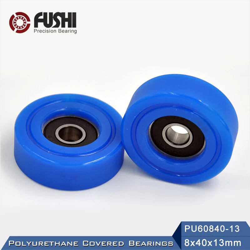 PU 608 Polyurethane Covered Bearing 8*40*13 mm ( 2 PCS ) Shaft 8mm PU60840-13 Urethane Cover PU608 Bearings