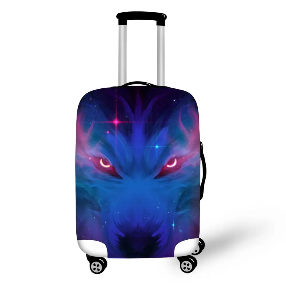 Animal Wolf Print Travel Accessories Suitcase Protective Covers 18-32 Inch Elastic Luggage Dust Cover Case Stretchable Protector