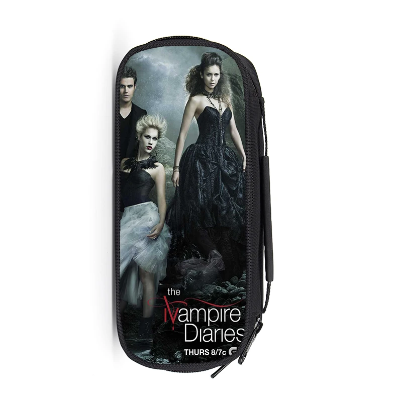 Vampire Diaries School Supplies Student Pencil Case Cartoon Boys Girls High-capacity Pen Bag Kid Purse Wallet