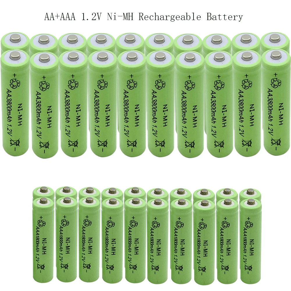 

Горячая Распродажа 20 штук AA 3800 мА/ч +, 20 штук AAA 1800 мАч 1,2 никель-металл-гидридный аккумулятор с напряжением Перезаряжаемые Батарея для удаленного Управление и игрушек доски для предзаряженный