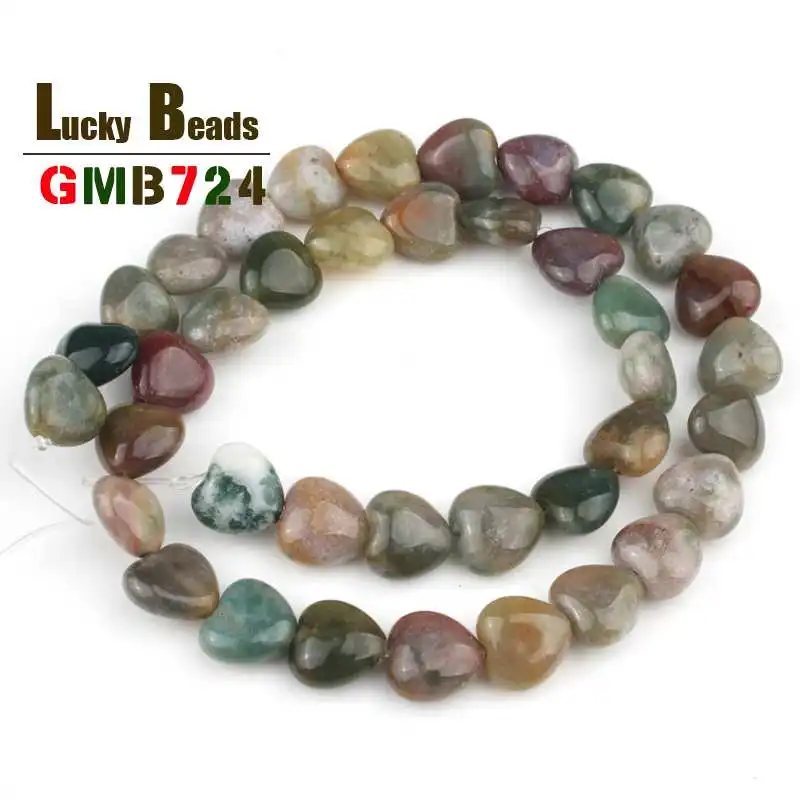 Natural Heart Shaped India Agates Blue Sodalite White Howlite Opal Loose Beads For Jewelry Making DIY Bracelet Accessories 15\'\'