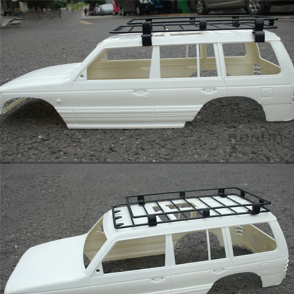 Metal Roof Top Storage Luggage Rack Exterior Carrier for Wrangler Pajero 1/10 RC Car Crawler LC80 313 Simulation Luggage Rack