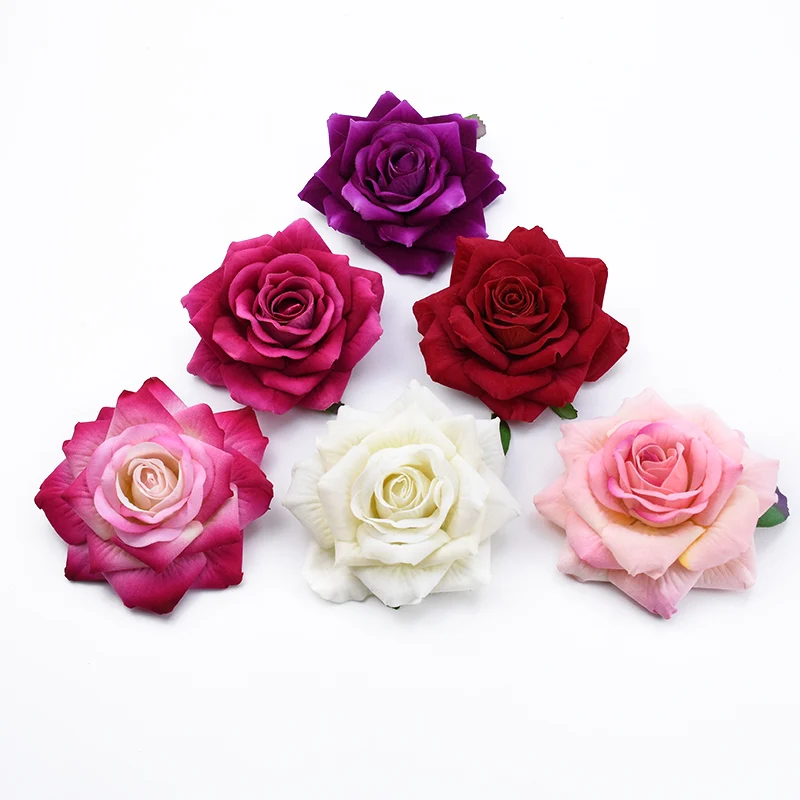 50PCS 10CM Große Rosen Künstliche Blume Dekoration Weihnachten Kränze Hochzeit Braut Zubehör Ausverkauf Kopfbedeckung Brosche – Detail 14