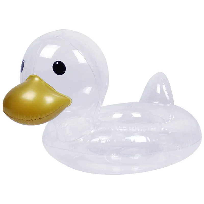 Clear Duck Swimming Ring for Kids Baby Inflatable Pool Float Swim Circle Seat Children\'s Inflatable Mattress Water Party Toy