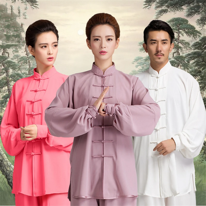 

Traditional Chinese Kung Fu Uniform Unisex Adult Tang Suit Tai Chi Suit Long Sleeve Wing Chun WuShu Morning Exercise Costumes