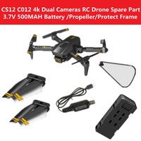 CS12 C012 4k Dual Cameras Remote Control RC Quadcopt Drone Spare Parts Accessories 3.7V 500MAH Battery/Propeller/Protect Frame