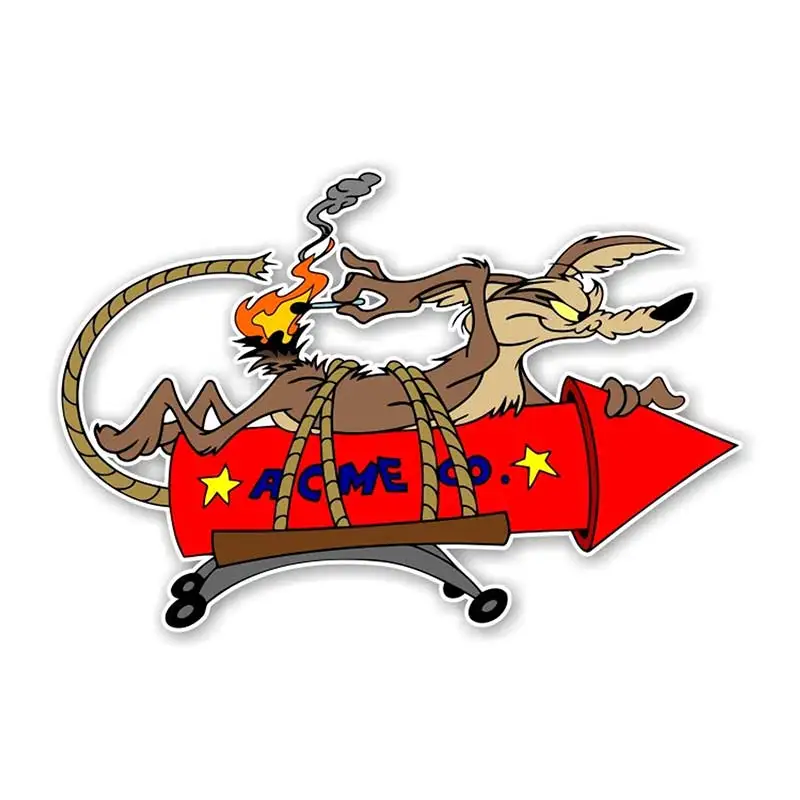 S50408# Various Sizes Personality PVC Decal Wile Coyote ACME Rocket Waterproof Car Sticker on Motorcycle Laptop Decorative