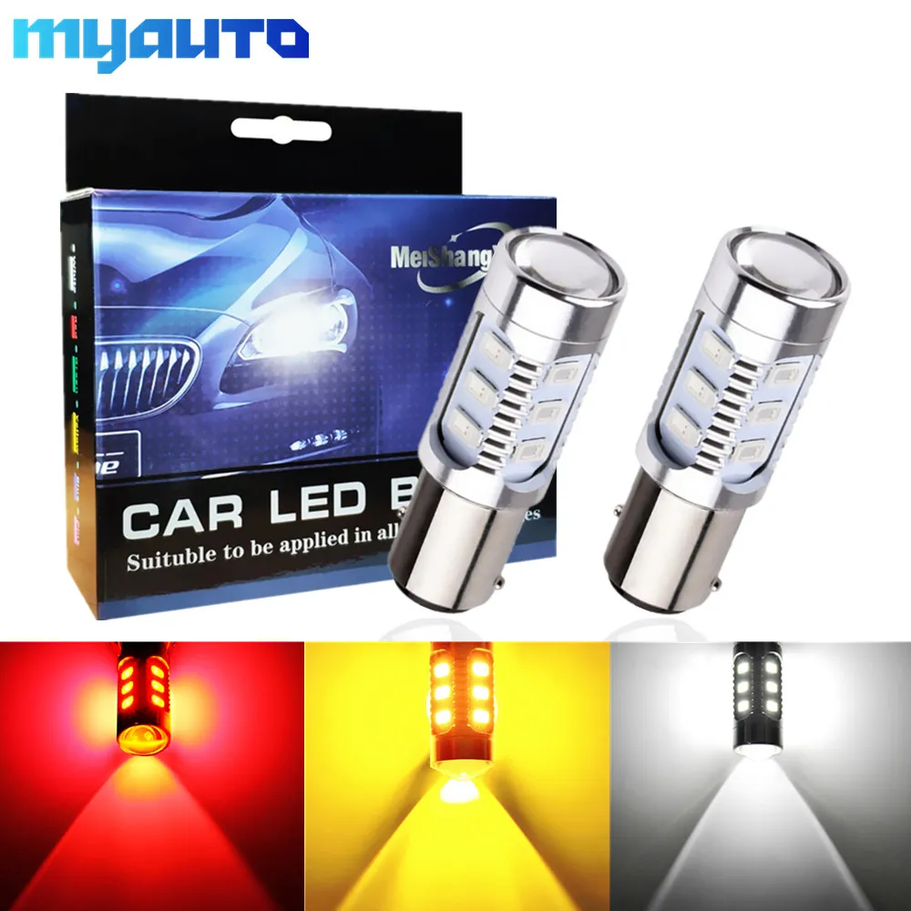 

2PCS P21/5W LED 1157 BAY15D LED Chip 12SMD 5630 High Power Car Lamp Auto Brake Reverse Tail Light Bulb 12V Red White Yellow