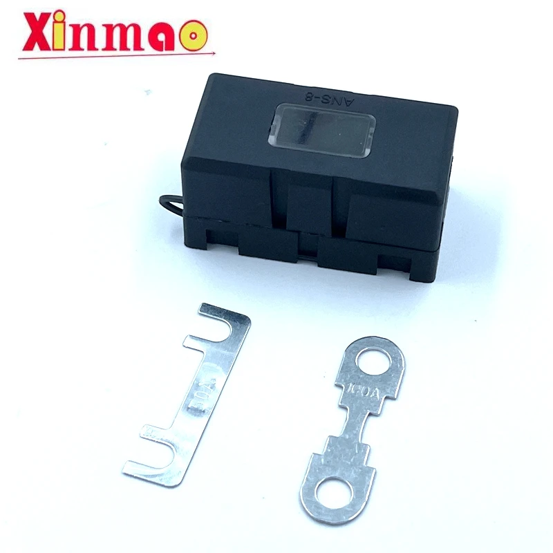 Automobile Flat Type Fuse + Holder Chip Battery Fuse Insert Fork Bolt Type High Current Fuse Chip 30-150A
